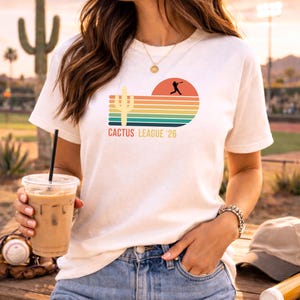 MLB Cactus League '26 Retro Baseball Tee | Vintage Sunset Arizona Spring Training