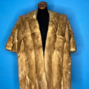 Vintage 1960s Irving Stein genuine mink fur stole, fur wrap, fur shawl, fur jacket old Hollywood glamor mob boss wife luxury