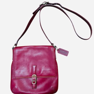 Vintage Coach Legacy Flap Red Leather Crossbody Messenger Handbag 9592 Y2K era Coach purse