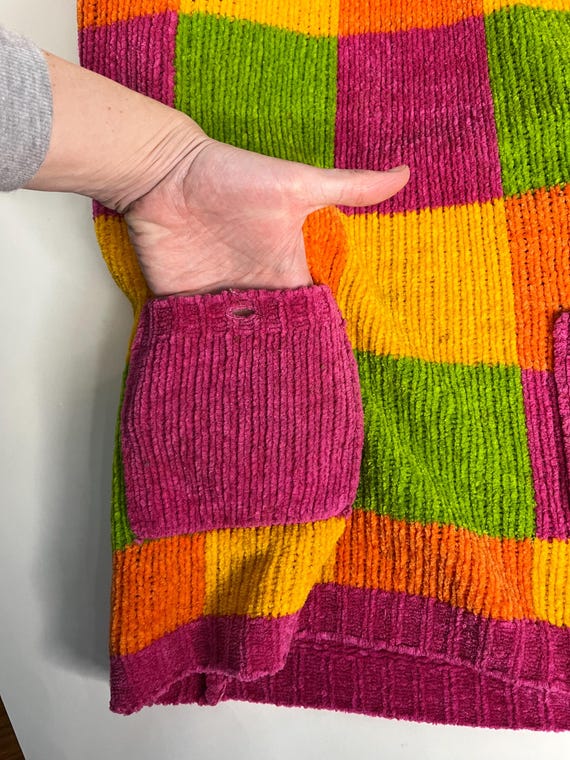 Vintage granny square colorblock knit sweater with la… - Gem