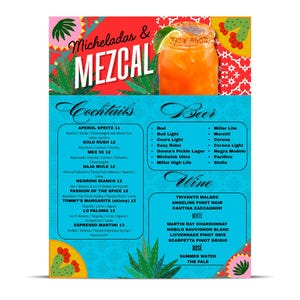 Edytowalny szablon menu napojów restauracyjnych | Projekt cyfrowego menu | Menu Napojów | Szablon menu baru | Szczęśliwa godzina
