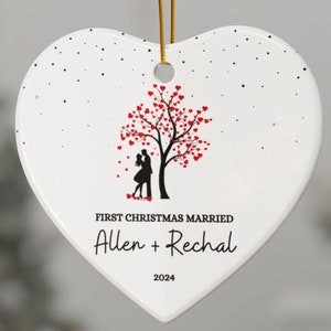 Personalized Christmas Ornaments, First Christmas Married Decor, Wedding Gifts, Holiday Keepsakes, Family Tradition, Gift for him or her