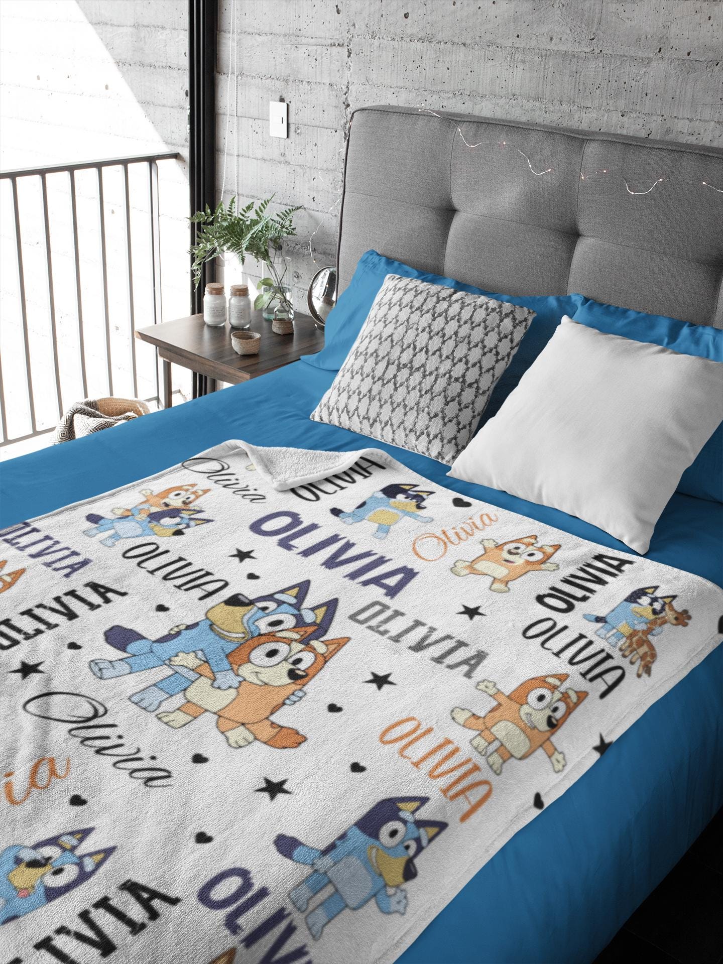 Custom Bluey Blanket | Plush Throw for Kids | Baby Blanket Gift | Bluey Baby Blanket for Boys & Girls | Soft Baby Blankets | Name Blanket