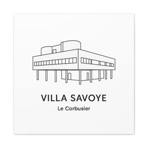 Sztuka na płótnie, wydruk „Villa Savoye” Le Corbusiera, wystrój Bauhausu, prezent dla architekta, modernistyczna sztuka ścienna
