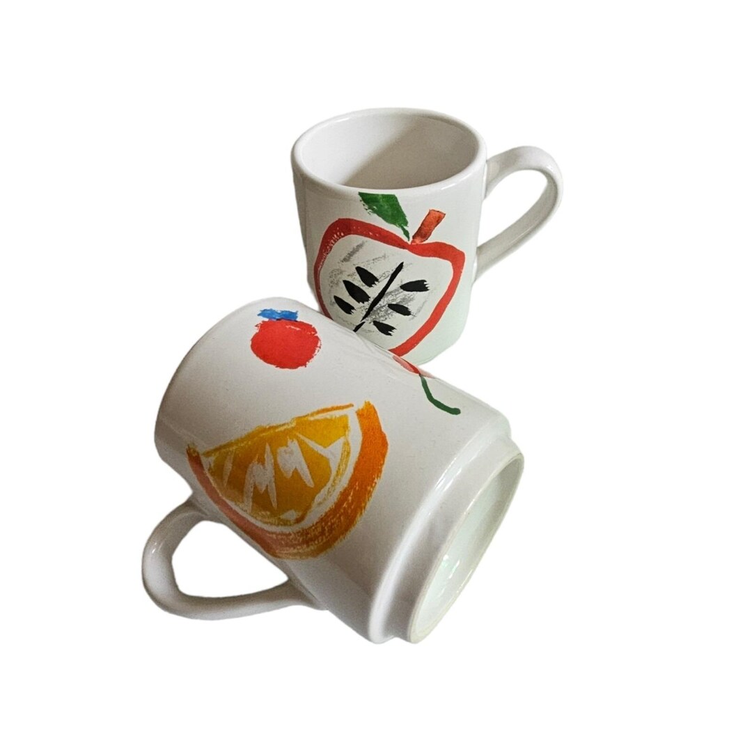 2 Vintage Kate Spade Lenox Stackable Coffee Mugs Teacher Fruit Apple - Etsy