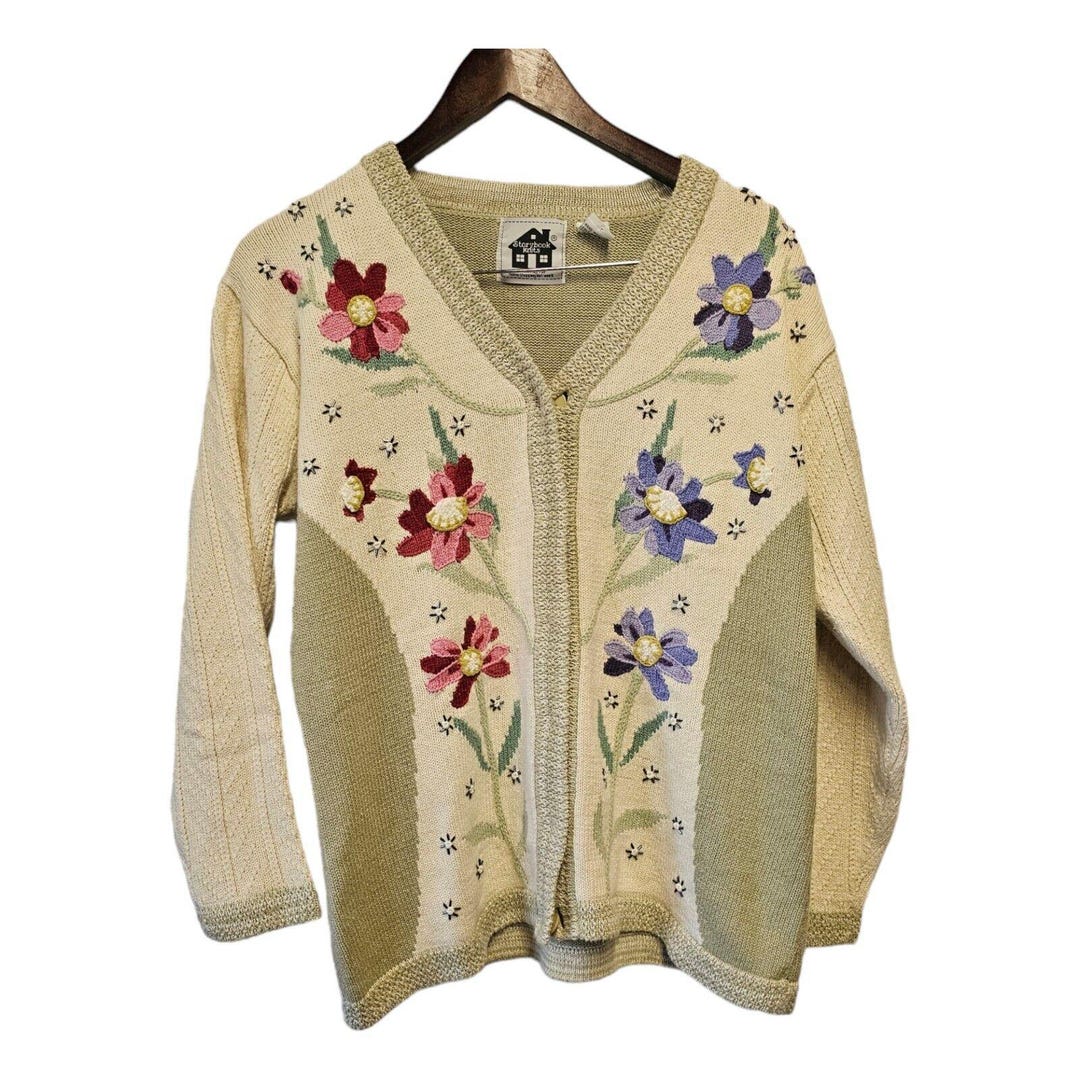 Småfolk Mädchen Sweatshirt Mit Reißverschluss - Blumen Cardigan Strickjacke