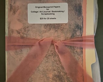 Original Monoprint Papers for Collage, Art Journal, Scrapbooking, Bookmaking
