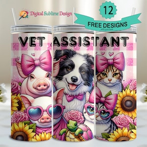 Veterinary Tumbler Wrap PNG Veterinary 20 oz Vet Tech Woche Sublimations-Veterinarier-Cup png 20