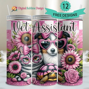Veterinary Tumbler Wrap PNG Veterinary 20 oz Vet Tech Woche Sublimations-Veterinarier-Cup png 20