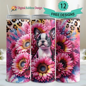 Boston Terrier Tumbler Wrap Boston Terrier PNG Boston Terrier 20oz Skinny Tumbler Sublimation Designs Boston Terrier 20 oz Digital Download
