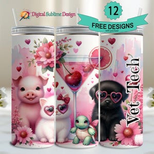 Veterinary Tumbler Wrap PNG Veterinary 20 oz Vet Tech Woche Sublimations-Veterinarier-Cup png 20
