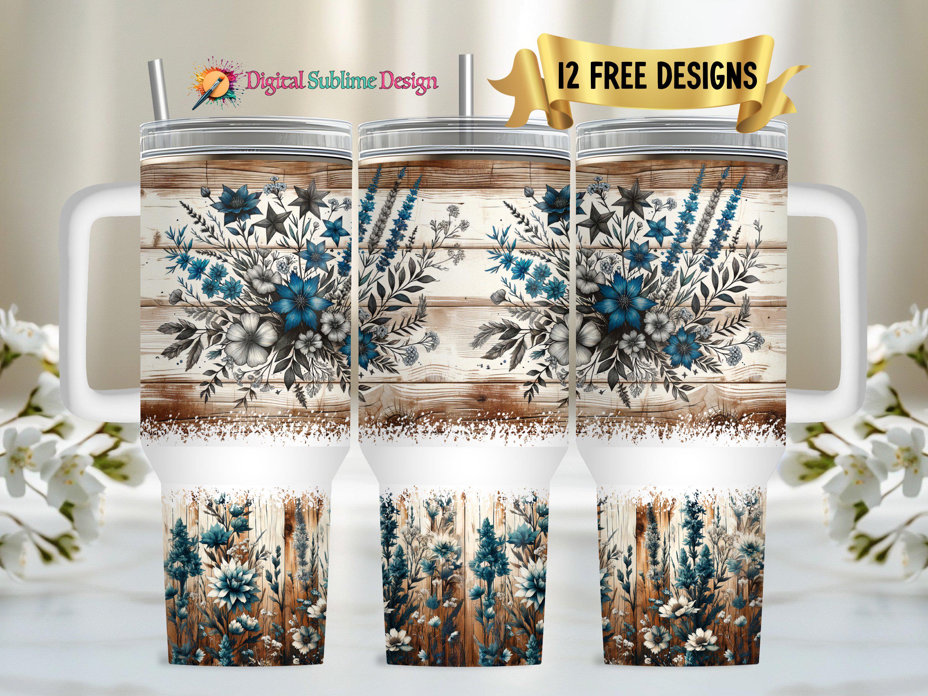 Western Flower 40oz Tumbler Wrap Rustic Floral Western Southwest 40 Oz ...