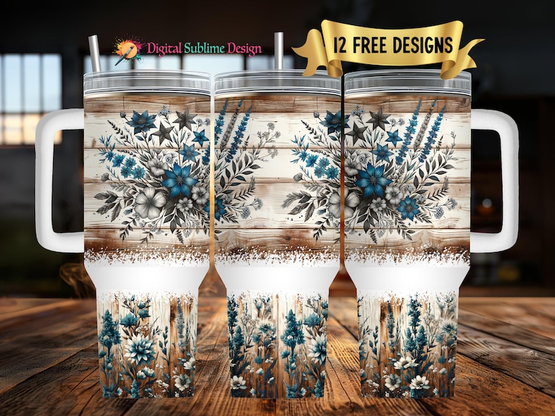 Western Flower 40oz Tumbler Wrap Rustic Floral Western Southwest 40 Oz ...