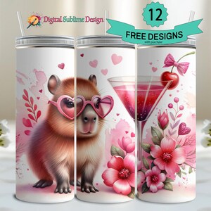 Cute Capybara Tumbler Wrap Be Happy Tumbler Wrap Capybara PNG 20 Oz Sublimation Tumbler Png, Don&#39;t Worry Be Cappy Positivity Tumbler Design