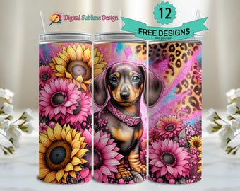 Gobelet wrap teckel PNG Teckel clipart Weiner Dog png Doxie png sublimation mug teckel 20 oz gobelet wrap 20 oz