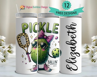 Pickle Ballin Png, Funny Pickleball PNG, Cute Pickle Ball Sublimation Design, Pickle DTF Transfer File, Dink This Shirt Digital Design wrap