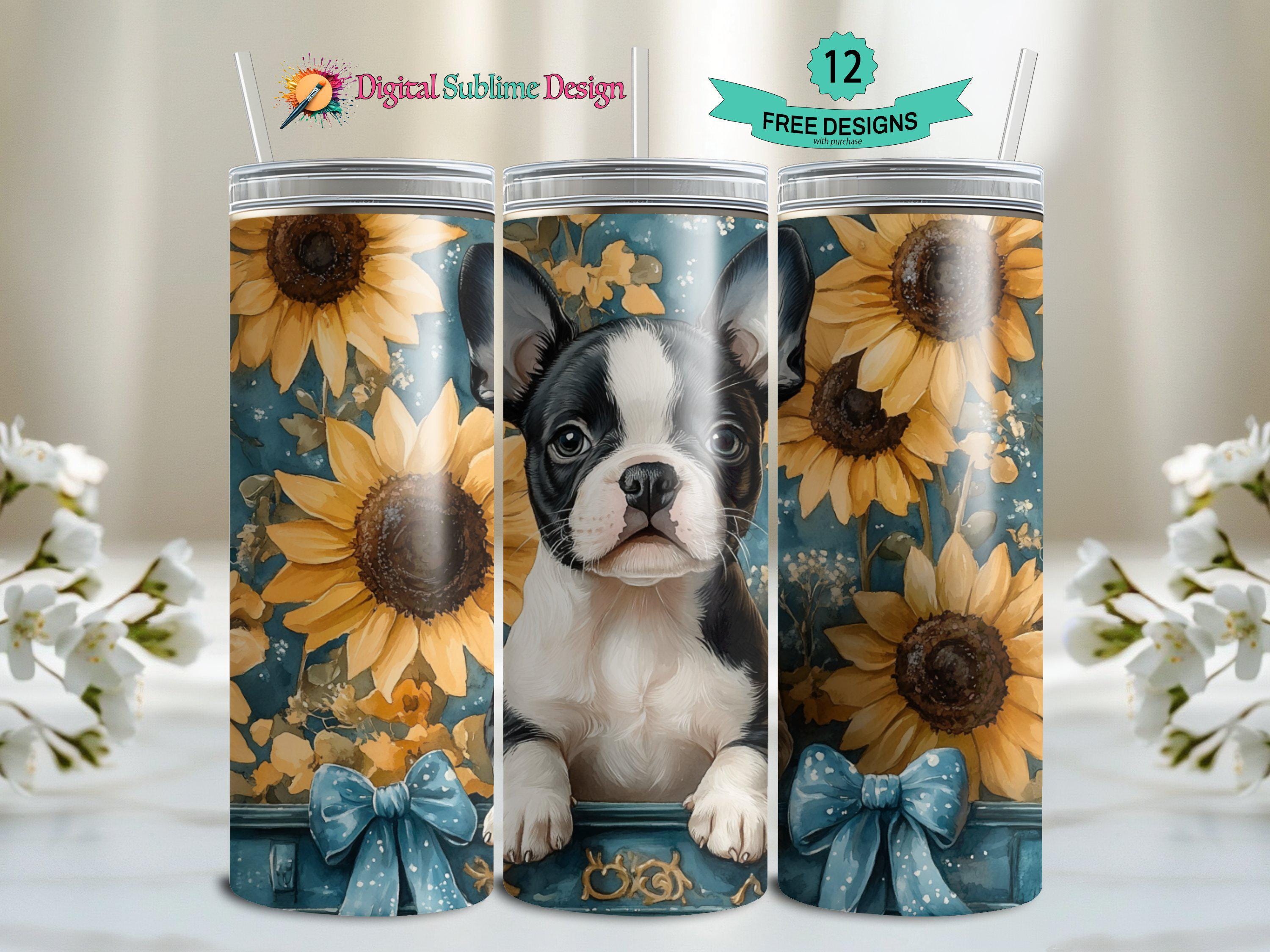 Boston Terrier Tumbler Wrap, Boston Terrier PNG Boston Terrier 20oz Skinny Tumbler Sublimation Designs, Tumbler Design PNG Digital Download