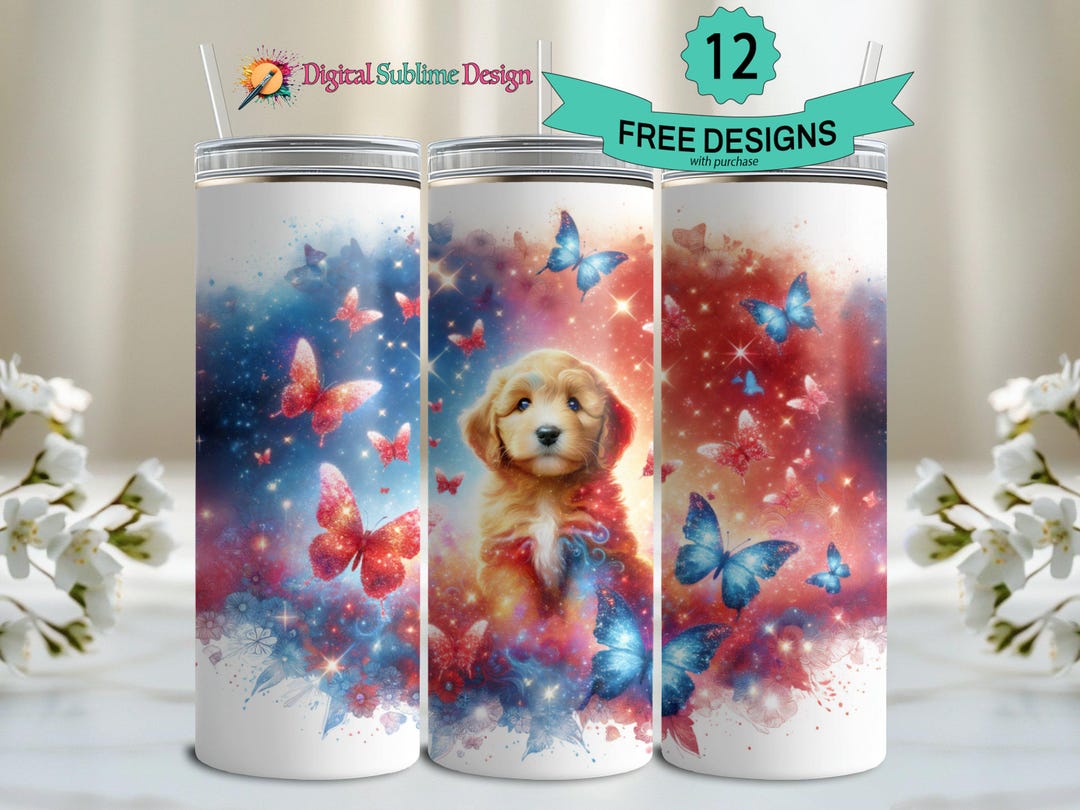 Goldendoodle Tumbler Wrap 20oz Goldendoodle PNG Golden 20 Oz Doodle ...