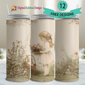 Antica cartolina di Pasqua PNG Junk Journal Tumbler Wrap Antica primavera PNG Sublimazione vecchio stile Vintage tumbler wrap cartolina sublimazione