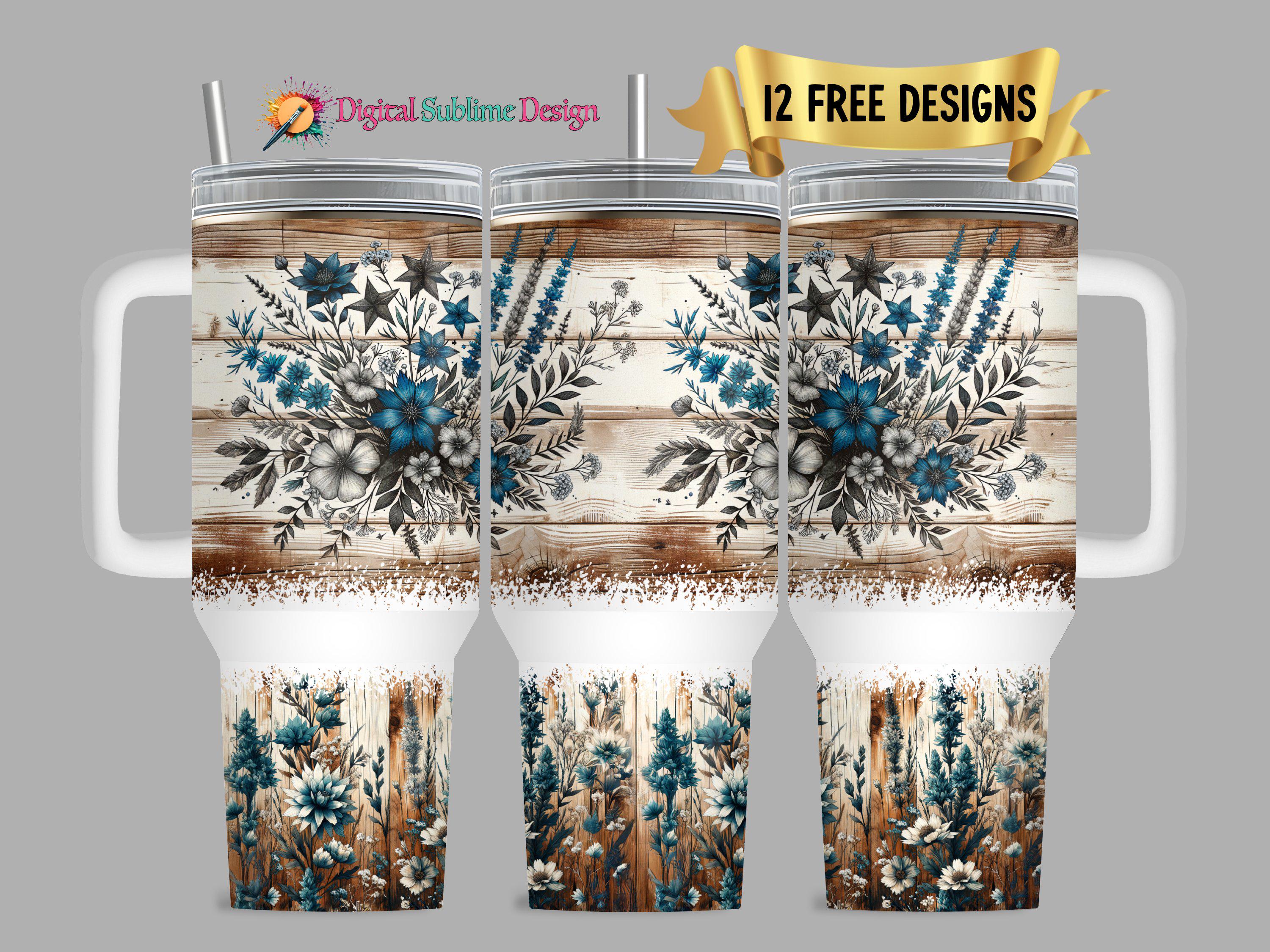 Western Flower 40oz Tumbler Wrap Rustic Floral Western Southwest 40 Oz ...