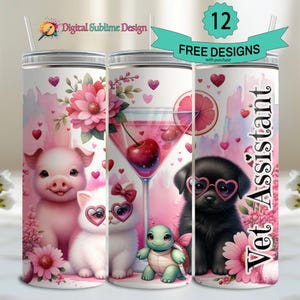 Veterinary Tumbler Wrap PNG Veterinary 20 oz Vet Tech Woche Sublimations-Veterinarier-Cup png 20