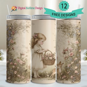 Antica cartolina di Pasqua PNG Junk Journal Tumbler Wrap Antica primavera PNG Sublimazione vecchio stile Vintage tumbler wrap cartolina sublimazione