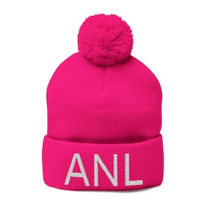 Cozy Pom-Pom Knit Cap with Custom Embroidery | Winter Hat, Beanie, Gift for Him, Her, Holiday Accessory, Fashion Statement