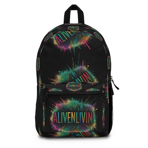 Vibrant Graphic Backpack: Lightweight Polyester School Bag