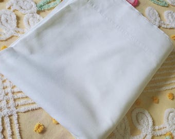 1970s Fashion Maid 100% Cotton Muslin Flat Sheet: 81x108 Soft White Quilting/Crafting Fabric