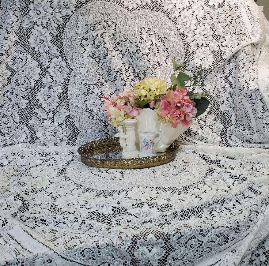 Tovaglia Quadrata Con Ricamo Floreale In Pizzo – 70x70 Cm, Misto Cotone, Per Cucina, Feste, Natale