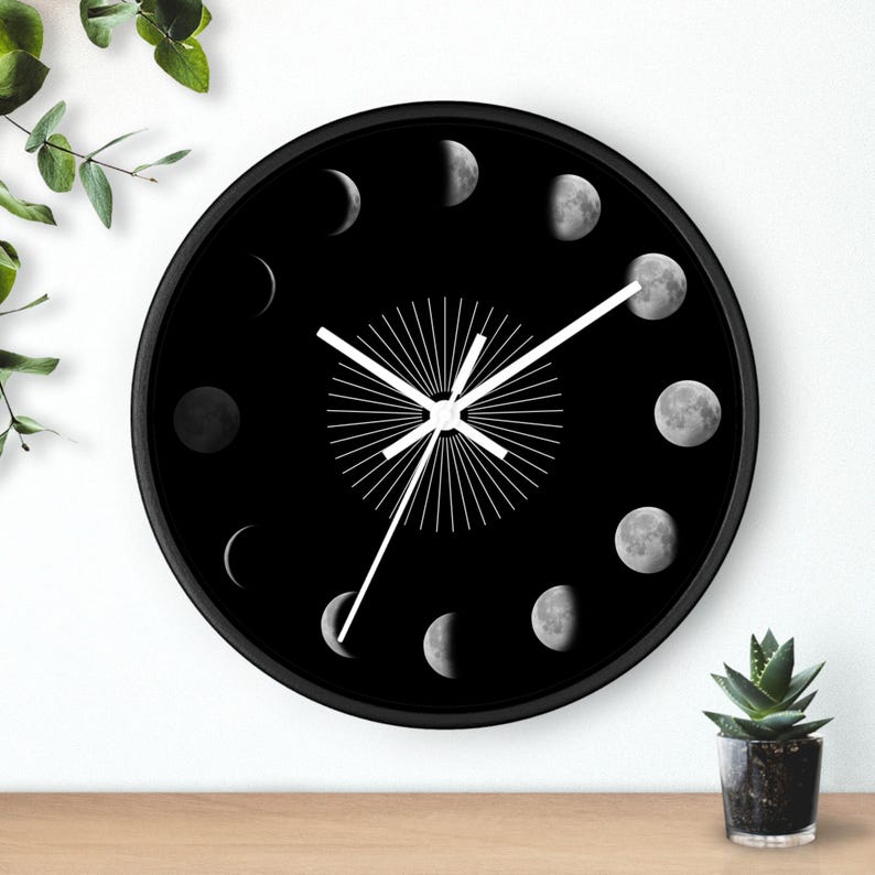 Celestial Moon Phase Wall Clock: Modern Lunar Decor - Etsy