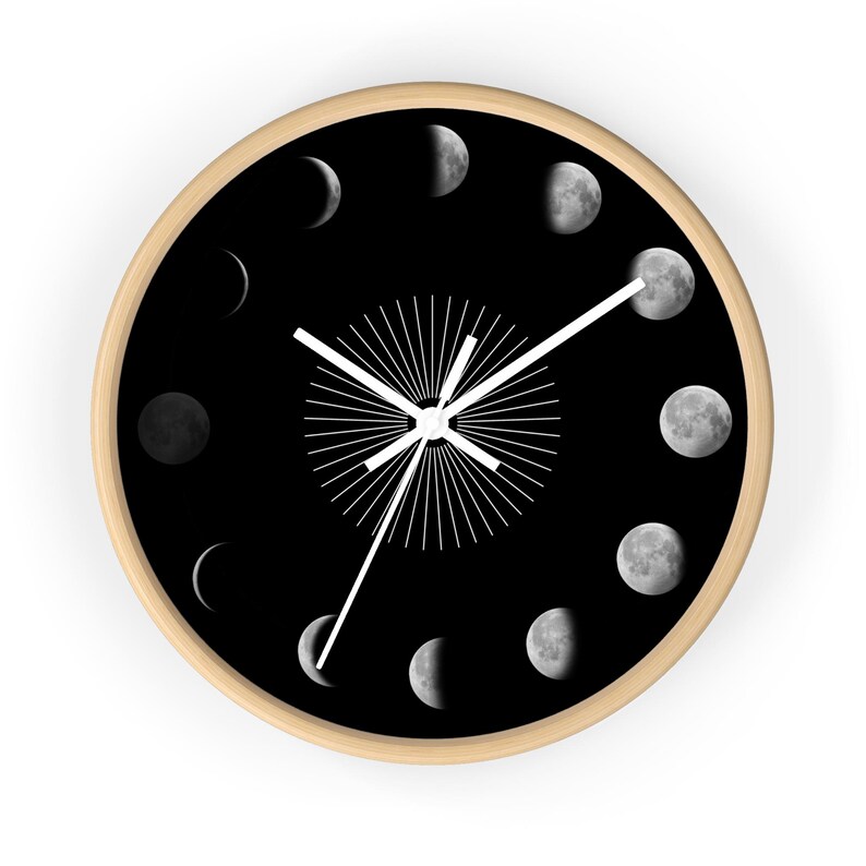 Celestial Moon Phase Wall Clock: Modern Lunar Decor - Etsy