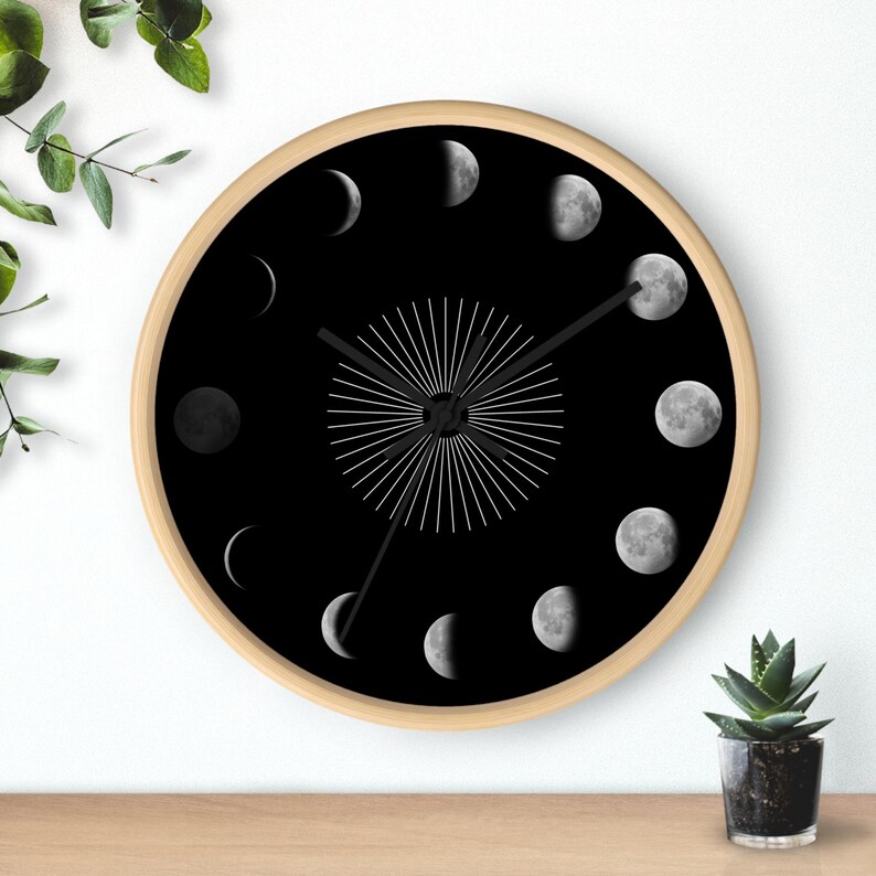 Celestial Moon Phase Wall Clock: Modern Lunar Decor - Etsy