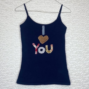 I LOVE YOU patchwork cami