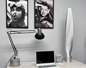 Cessna Original Brushed Aluminum Airplane Propeller Blade Sculpture - Aviation Art Industrial Art Minimalist Modern Display Piece