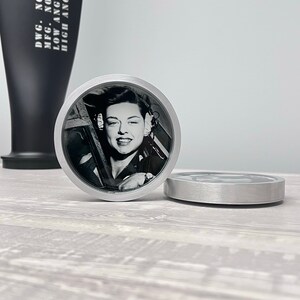 Elizabeth Remba Gardner WWII WASP Women's Airforce Service Pilots Whisky Bourbon Beer Wine Vodka Brushed Aluminum Metal Drinking Coaster image 2