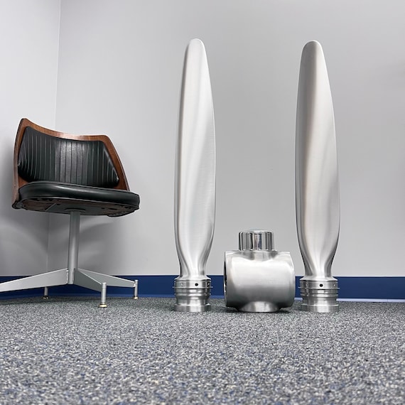 2-Bladed McCauley Cessna 75" Brushed Aluminum Airplane Propeller Wall Display - Industrial Modern Aviation Art - Pilots Gift