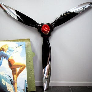 72" BLACK TIGER 3-Bladed Ground-Adjustable Metal Aviation Art Airplane Propeller