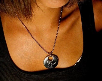 FLYING MONKEY Airplane Propeller Dog Tag aviator pilot Chain Necklace