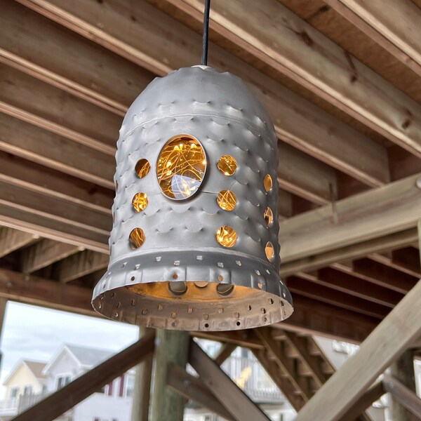 1950's General Electric J79 Jet Engine Burner Can Pendant Lamp Light Fixture w/ 15 Ft Cord - Aviation Art - Man Cave Decor - Pilots Gift