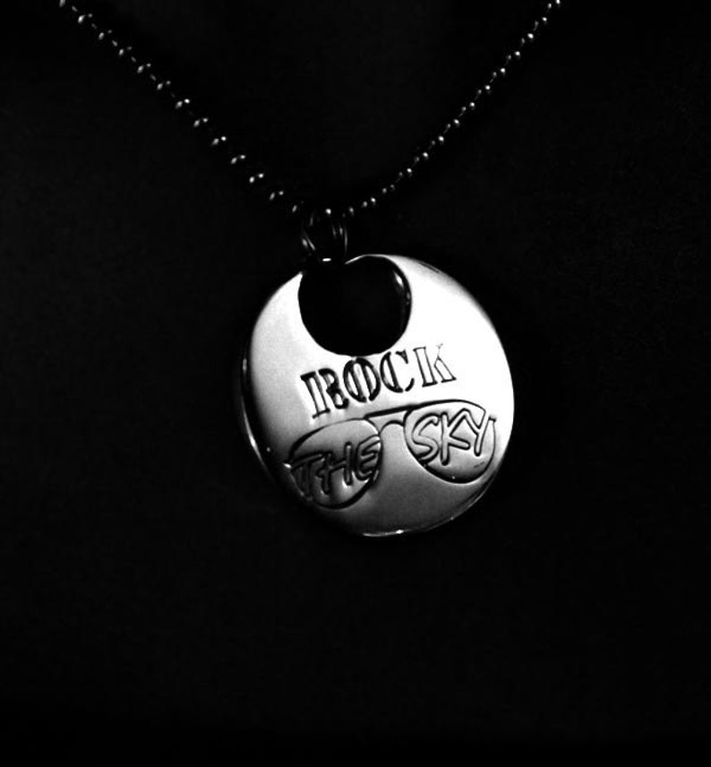 ROCK the SKY Airplane Propeller Dog Tag Pilot Chain NECKLACE image 4