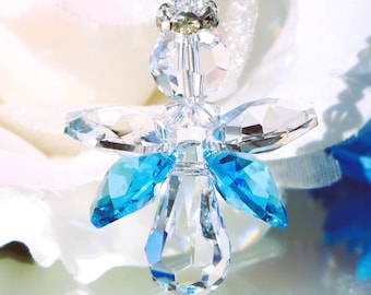 ANGEL (dk Blue-crystal) Car Accessories Rear View Mirror Charm