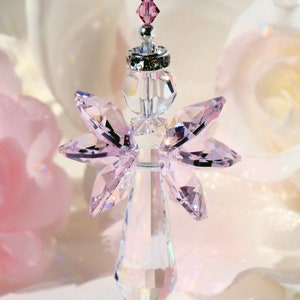 Crystal Angel Suncatcher, Pink Guardian Angel Sun Catcher, Angel Memorial Gift, Mothers Day Gift image 5