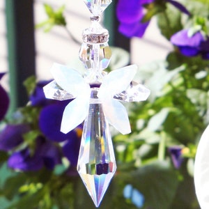 Angel Rear View Mirror Charm, Guardian Angel Car Charm, Memorial Gift, Swarovski Crystal Angel for Car Mirror