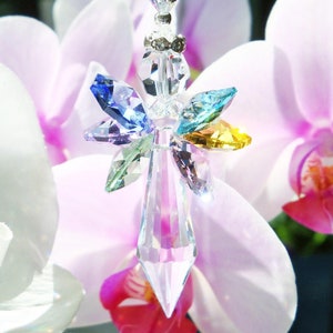 Swarovski Crystal Suncatcher, Rainbow Crystal Angel Suncatcher, Angel Memorial Gift, Nursery Decor, Gifts for Home, Baby Shower Gift