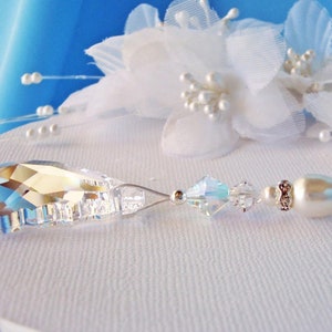 White Ceiling Fan Pull Chain, Swarovski Crystal Light Pulls, House Warming Gift