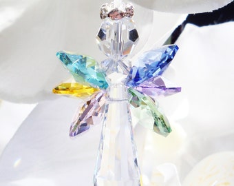 Rainbow Crystal Angel Suncatcher, Angel Sun Catcher, Angel Memorial Gift, Mothers Day Gift