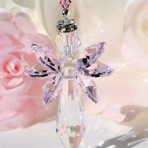 Crystal Angel Suncatcher, Pink Guardian Angel Sun Catcher, Angel Memorial Gift, Mothers Day Gift image 9