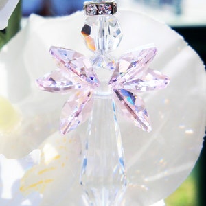 Crystal Angel Suncatcher, Pink Guardian Angel Sun Catcher, Angel Memorial Gift, Mothers Day Gift image 1