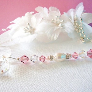 Crystal Ceiling Fan Pull Chain, Pink Crystal Light Pulls, Baby Shower Gift, Little Girls Room, Nursery Decor